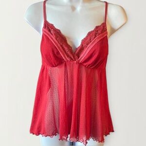 DKNY Red Lace Chemise